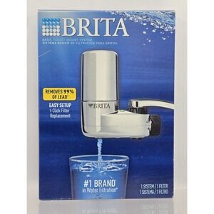 NEW Brita 35618 On Tap Faucet Mount 1 Liter Water Chrome‎ Filter System SAFF-100